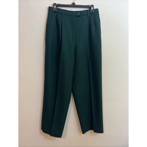J. London Womens 10 High Rise Wool Dress Pants Vintage Hunter Green 29 x 26.5
